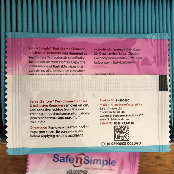 Safe n Simple Peri-Stoma Cleanser & Adhesive Wipes - Picture 4 of 4